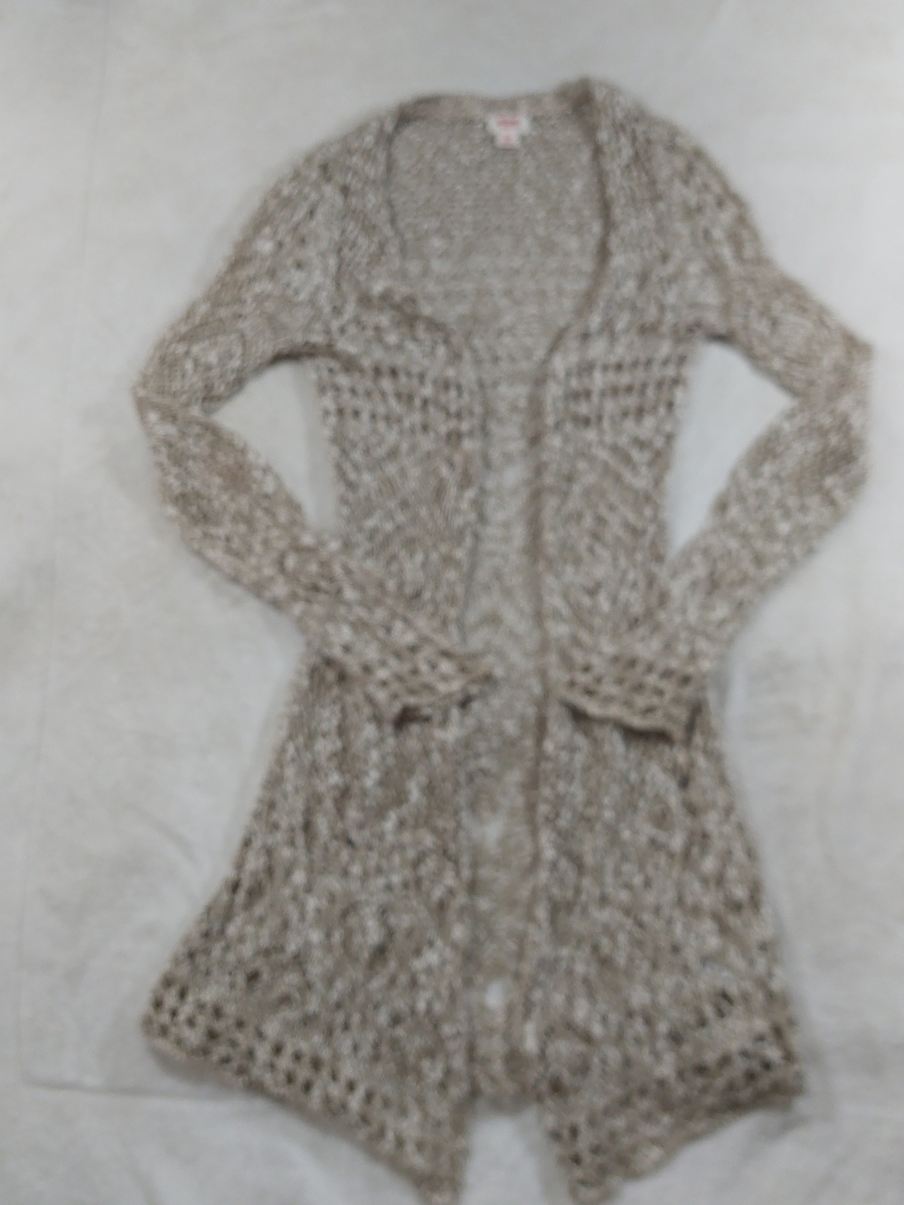 Mossimo Supply Co. Open-Weave Longline Cardigan - Beige